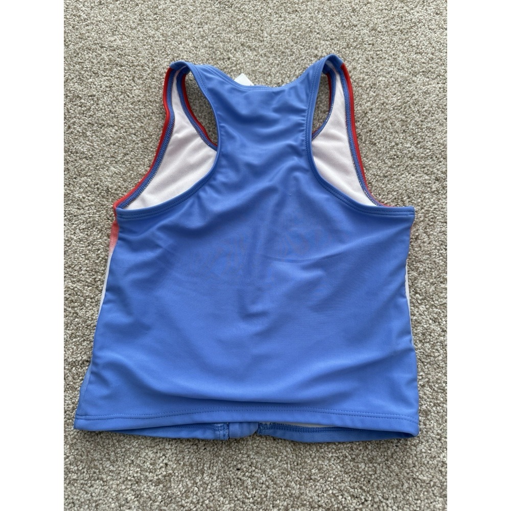 Cat &‎ Jack Girls Size 2T Racer Back Swim Tank Red White Blue Sequins Summer - Picture 4 of 4